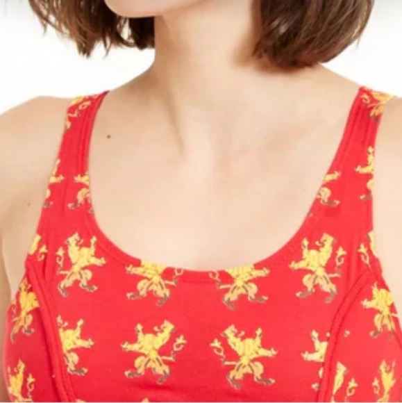 Artistix Junior's Printed Logo Band Sports Bra Red Size Large - Picture 2 of 16